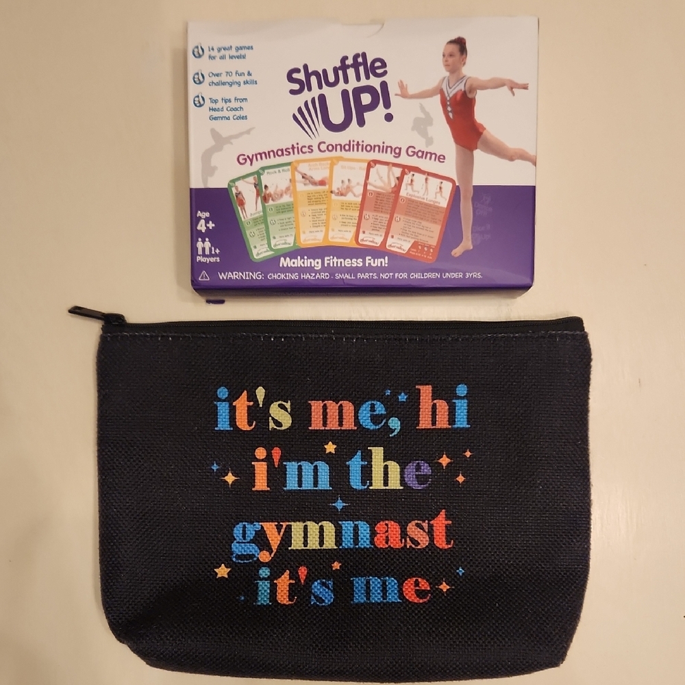 Black Gymnastics Pouch with Conditioning Game Cards